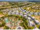 Aerial view of a luxury resort featuring a waterpark, golf course, and condo-style accommodations at 7770 Sandy Ridge Dr # 110, Reunion, FL 34747