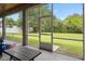 Spacious screened porch with a view of the green backyard and landscaping at 932 Classic View Dr, Auburndale, FL 33823