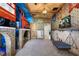 Themed bedroom featuring train-style bunkbeds, brick accents, and carpet at 4157 Lana Ave, Davenport, FL 33897