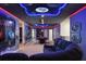A Star Wars themed game room with a pool table, couches, and decorative wall designs at 4157 Lana Ave, Davenport, FL 33897