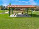 Community picnic area under a shelter, featuring picnic tables and lush green surroundings at 1255 Big Bass Dr, Ormond Beach, FL 32174