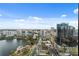 Panoramic aerial view of the city skyline and lake, showcasing the property's prime location at 150 E Robinson St # 2602, Orlando, FL 32801