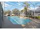 Screened-in pool area features clear blue water and ample deck space for entertaining and relaxation at 3262 Amaca Cir, Orlando, FL 32837