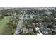 Expansive aerial view of a residential neighborhood with tree-lined streets and a golf course on the left at 400 W Par St, Orlando, FL 32804