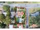 Aerial shot of property surrounded by lush greenery featuring a pool, patio, and manicured lawn at 400 W Par St, Orlando, FL 32804