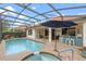 Inviting screened-in pool and spa with a covered lanai, outdoor bar area, and spacious patio for entertaining at 448 Douglas Edward Dr, Ocoee, FL 34761