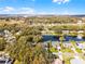 Beautiful aerial view of a quiet neighborhood featuring mature trees and a tranquil pond at 5219 Hammock Cir, St Cloud, FL 34771