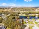 Beautiful aerial view of a quiet neighborhood featuring mature trees and a tranquil pond at 5219 Hammock Cir, St Cloud, FL 34771