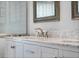 Close-up of marble countertop and silver faucet in bathroom vanity at 5219 Hammock Cir, St Cloud, FL 34771