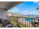 A balcony view showcases the pool, beach, and beachfront property at 815 Ocean Shore Blvd # U7A, Ormond Beach, FL 32176