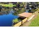 Waterfront dock with boat access and lush greenery for a serene and relaxing outdoor experience at 11801 Lake Susan Ct, Clermont, FL 34711