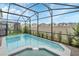 This screen-enclosed pool features a spa and ample space for relaxation and outdoor entertainment at 2483 Dubai St, Kissimmee, FL 34747