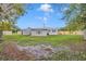 View of the backyard featuring a well-maintained lawn, new fence, and patio area at 5844 Bamboo Dr, Orlando, FL 32807