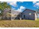 Exterior view of a beautiful backyard with a screened pool at 8076 Aspencrest Ct, Orlando, FL 32835