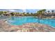 Community pool with a zero entry, palm trees, and lounge chairs providing relaxation at 9752 Petition Way, Orlando, FL 32832