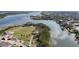 Aerial view of property with direct waterway access and access to local park at 124 Godfrey Rd, Edgewater, FL 32141