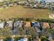 An aerial view of a neighborhood with a well-manicured lawn and beautiful houses at 182 Crepe Myrtle Dr, Groveland, FL 34736
