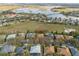 An aerial view of a neighborhood with a well-manicured lawn and beautiful houses at 182 Crepe Myrtle Dr, Groveland, FL 34736
