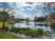 Tranquil lake view with lily pads, docks, and boats at 200 Maitland Ave # 131, Altamonte Springs, FL 32701