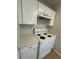 Close up of the white stove with white counters and white cabinets at 2426 Barbarossa Ave, Deltona, FL 32738