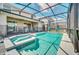 Sparkling pool and spa, protected by a safety fence, offer relaxation and fun at 3811 Lana Ave, Davenport, FL 33897
