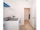 Bright laundry room featuring modern appliances, shelving, and access to the home at 4374 Rhyme St, Kissimmee, FL 34746