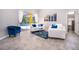 Bright living room with neutral paint, tile floors, and a sliding glass door to the pool at 1008 Turtle Creek Dr, Oviedo, FL 32765