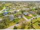 Aerial view of a residential neighborhood showcasing manicured lawns, mature trees and houses with lush landscaping at 2130 Pope Ave, South Daytona, FL 32119