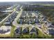 Wide aerial shot showcases a neighborhood with a mix of homes, ponds, and tree lines at 2620 Cedar Shake Ct, Oviedo, FL 32765