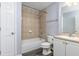 Cozy bathroom with a tub and tiled shower, offering a clean and functional design at 165 N Pearl Lake Cswy # 202, Altamonte Springs, FL 32714