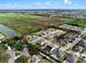 Stunning aerial perspective of a neighborhood, highlighting the surrounding green spaces and ponds at 1938 Filly Trl, Oviedo, FL 32765