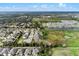 Expansive aerial view showcasing a community with homes near a peaceful pond at 1938 Filly Trl, Oviedo, FL 32765