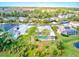 Aerial view of a home with a private pool and screened-in lanai in a lush, green neighborhood at 2439 Teton Stone Run, Orlando, FL 32828
