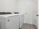 Laundry room featuring modern washer, dryer, and tile floors at 3845 Giorgio Dr, Winter Haven, FL 33884