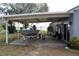 Spacious carport featuring a boat on a trailer and easy access to the home at 9130 Laws Rd, Clermont, FL 34714