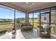 Relaxing screened patio offers serene views and comfortable seating arrangements at 938 Braewood Dr, Clermont, FL 34715