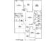 Detailed floor plan layout highlighting the room placements, including kitchen, bedrooms, and garage at 13226 Zori Ln, Windermere, FL 34786