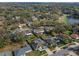 Community view from above featuring a screened pool, yard, and surrounding trees at 5173 Clarion Oaks Dr, Orlando, FL 32808