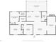 Floor plan showing the layout including the primary bedroom, kitchen, living room and screened patio at 8042 Tompkins Sq, Orlando, FL 32807