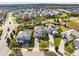 Expansive aerial view of a residential neighborhood featuring well-maintained homes, lush landscaping, and community green spaces at 1440 Pro Shop Ct, Davenport, FL 33896