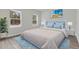 Stylishly furnished bedroom with a blue theme, two windows, and contemporary decor at 14889 Sw 46Th Ct, Ocala, FL 34473