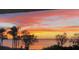 Stunning sunset view over the water, framed by palm trees, showcasing a picturesque sky at 1595 Juniper Hammock St, Winter Garden, FL 34787