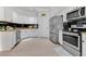 Spacious kitchen featuring stainless steel appliances, white cabinets, and dark backsplash at 221 Chippendale Ter, Oviedo, FL 32765