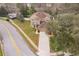 Aerial view of a two-story stucco home with an attached two-car garage, driveway, and landscaping at 2753 Joseph Cir, Oviedo, FL 32765