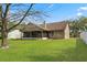 Expansive backyard view showcases a screened lanai, well-maintained lawn, and privacy, ideal for relaxation at 338 Silver Pine Dr, Lake Mary, FL 32746