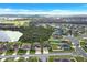 Overhead shot of the community featuring neatly landscaped yards and a picturesque pond at 3504 Cayugas Loop, St Cloud, FL 34772