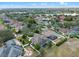 Expansive aerial view of a residential neighborhood, showcasing well-maintained homes and lush greenery near a tranquil lake at 3569 Bellington Dr, Orlando, FL 32835