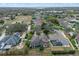 Aerial view of homes with screened pools, green lawns, and mature trees in a well-planned neighborhood at 3569 Bellington Dr, Orlando, FL 32835