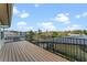 Spacious deck with beautiful view and black metal safety railing at 3569 Bellington Dr, Orlando, FL 32835