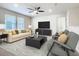 Cozy living room with sofa, arm chairs, modern coffee table, and black entertainment center at 3751 Lana Ave, Davenport, FL 33897